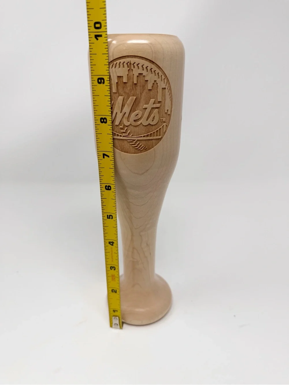 New York Mets Wined Up Wooden Engraved Mini Bat Wine Glass